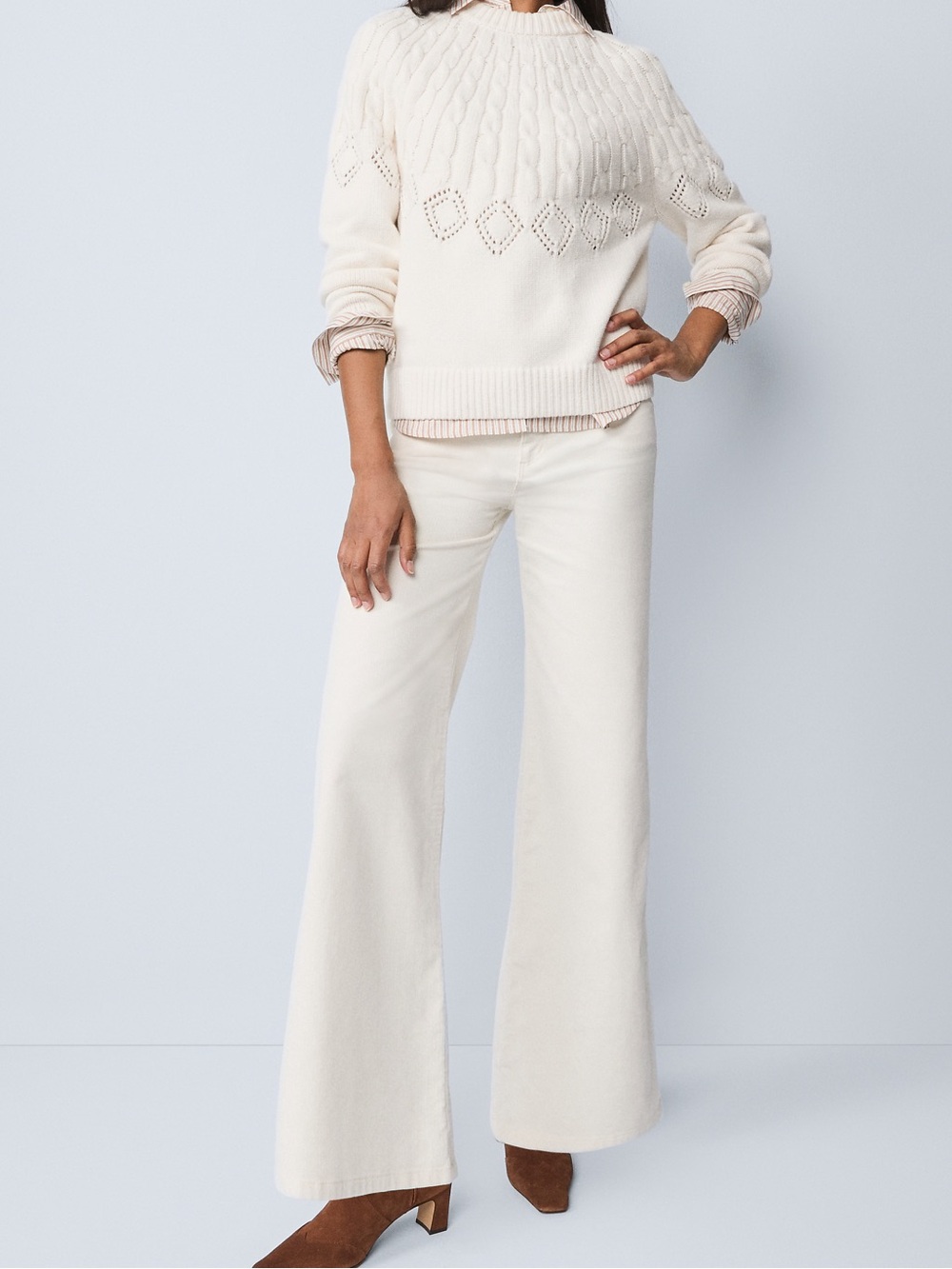 Ann Taylor The Weekend Corduroy Wide-Leg High-Rise Pants
